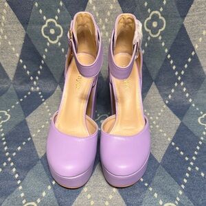 Women’s Lavender Platform Ankle-Strap Heels